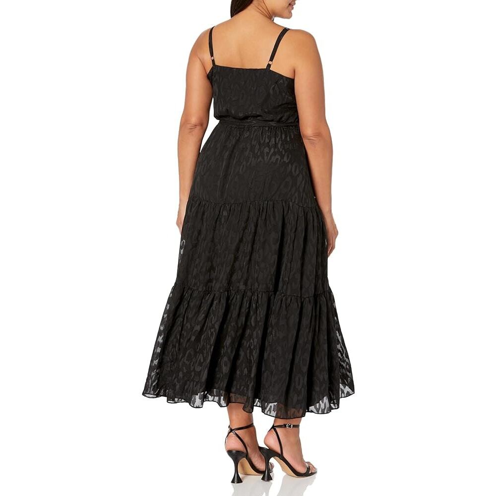 NWT City Chic Maxi Trixie Black Leopard Print Faux Wrap Dress Size XL - Picture 9 of 9